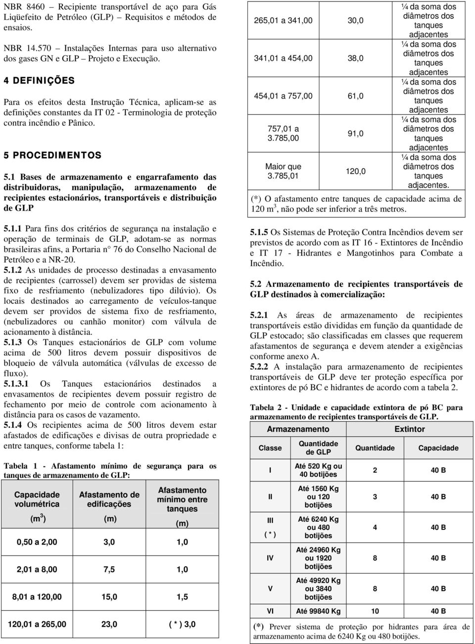 4 DEFINIÇÕES Para os efeitos desta Instrução Técnica, aplicam-se as definições constantes da IT 02 - Terminologia de proteção contra incêndio e Pânico. 5 PROCEDIMENTOS 5.