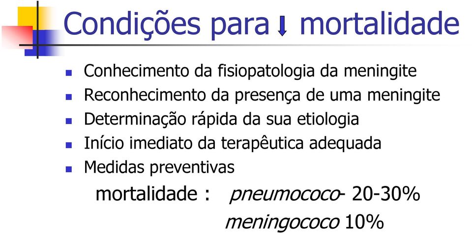 Determinação rápida da sua etiologia Início imediato da