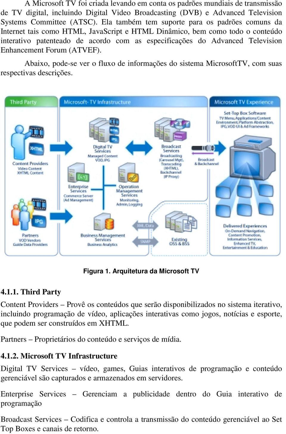 Forum (ATVEF). Abaixo, pode-se ver o fluxo de informações do sistema MicrosoftTV, com suas respectivas descrições. Figura 1.