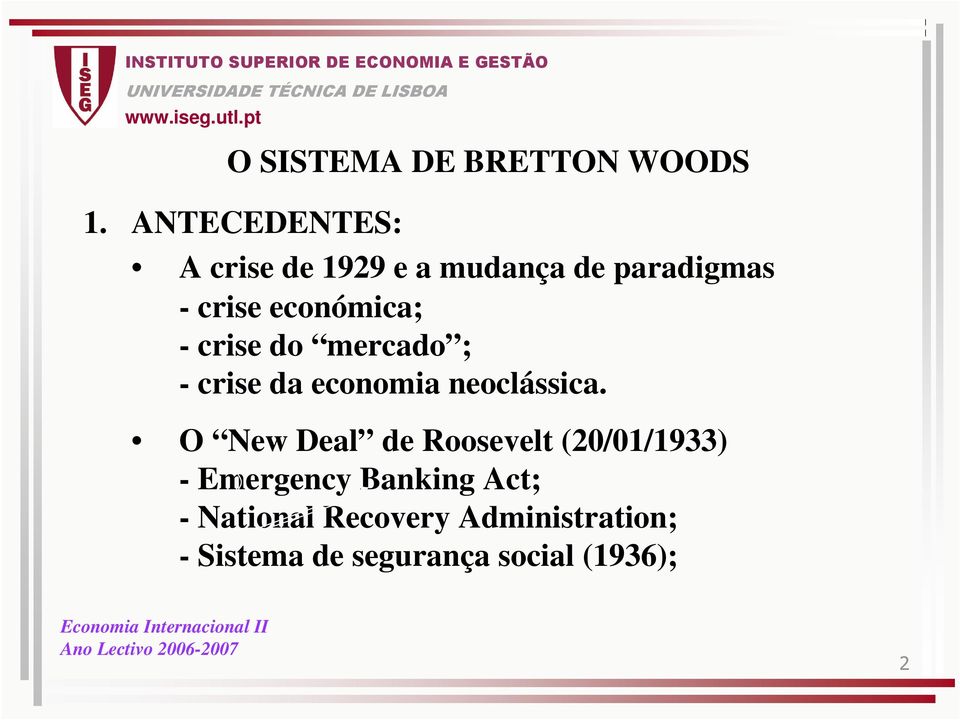 económica; - crise do mercado ; - crise da economia neoclássica.