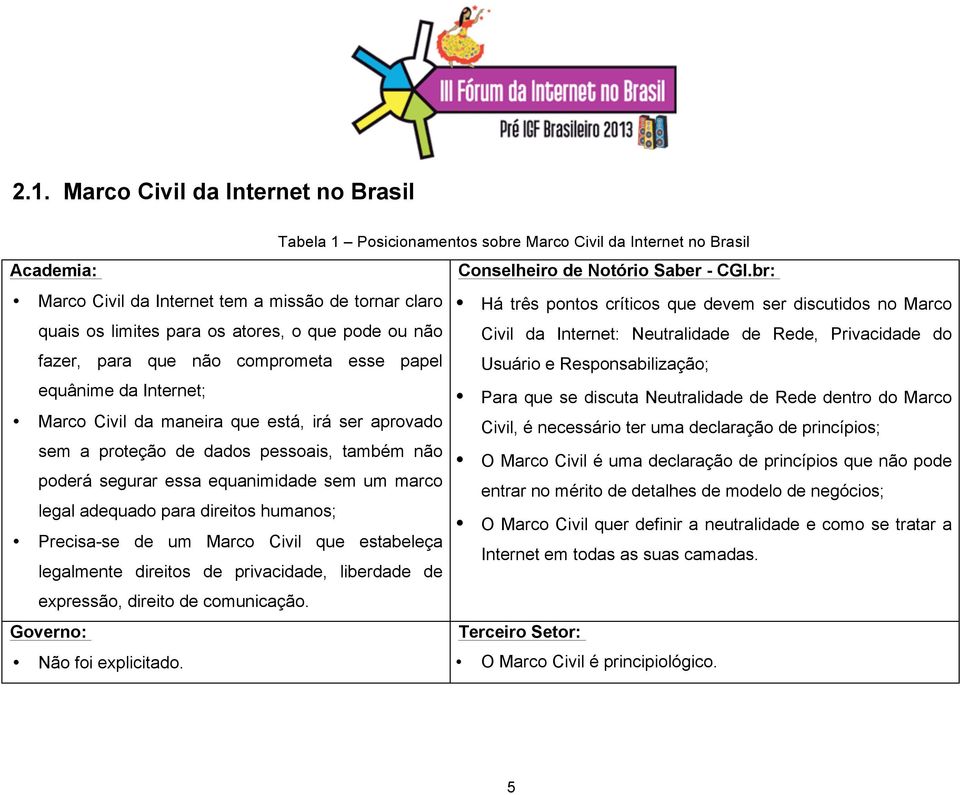 esse papel equânime da Internet; Civil da Internet: Neutralidade de Rede, Privacidade do Usuário e Responsabilização; Para que se discuta Neutralidade de Rede dentro do Marco Marco Civil da maneira