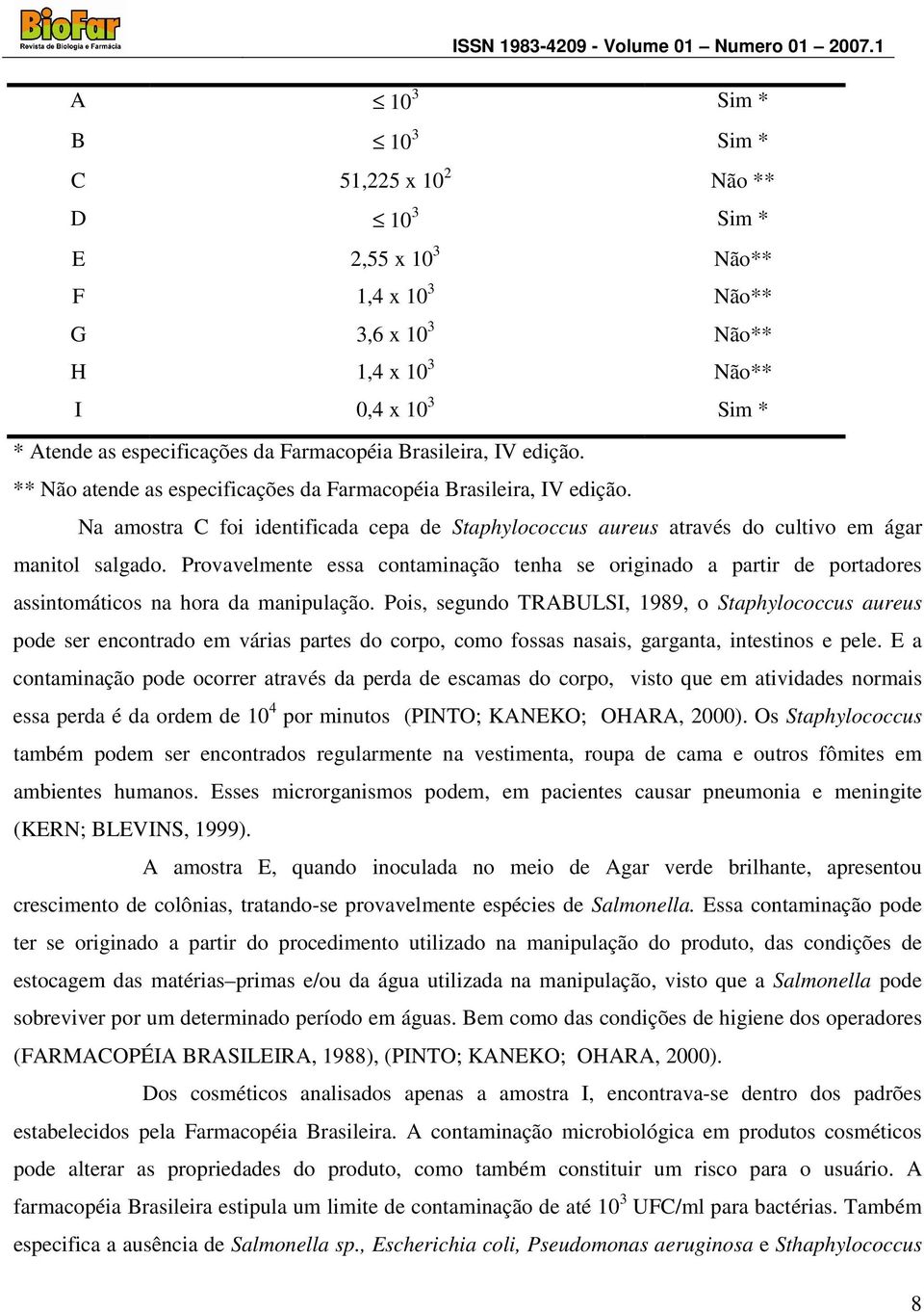 Provavelmente essa contaminação tenha se originado a partir de portadores assintomáticos na hora da manipulação.