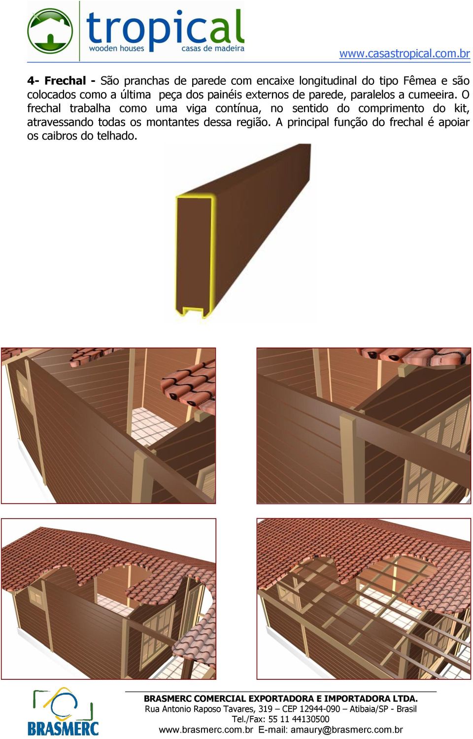 O frechal trabalha como uma viga contínua, no sentido do comprimento do kit,