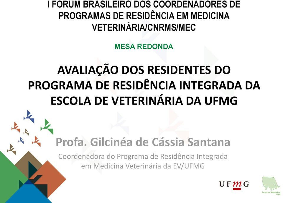 RESIDÊNCIA INTEGRADA DA ESCOLA DE VETERINÁRIA DA UFMG Profa.