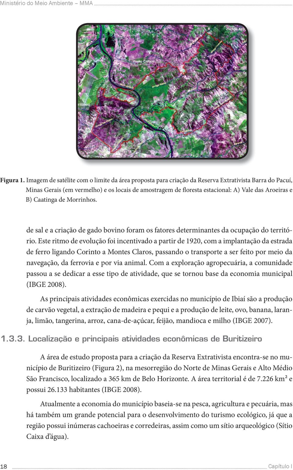 e B) Caatinga de Morrinhos. de sal e a criação de gado bovino foram os fatores determinantes da ocupação do território.