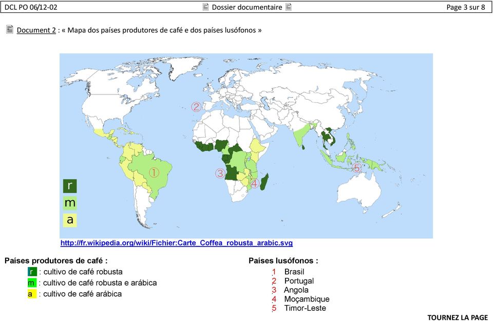 svg Países produtores de café : r : cultivo de café robusta m : cultivo de café robusta e arábica a