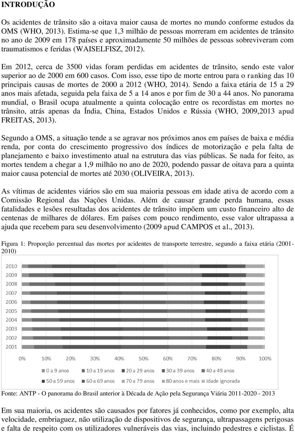 Em 2012, cerca de 3500 vidas foram perdidas em acidentes de trânsito, sendo este valor superior ao de 2000 em 600 casos.