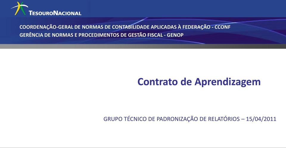 PROCEDIMENTOS DE GESTÃO FISCAL - GENOP Contrato de