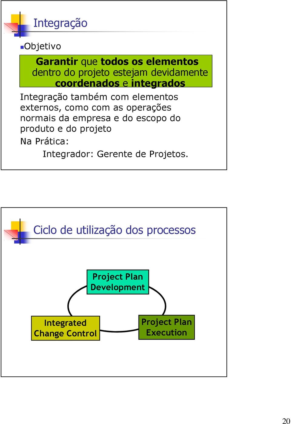 da empresa e do escopo do produto e do projeto Na Prática: Integrador: Gerente de Projetos.