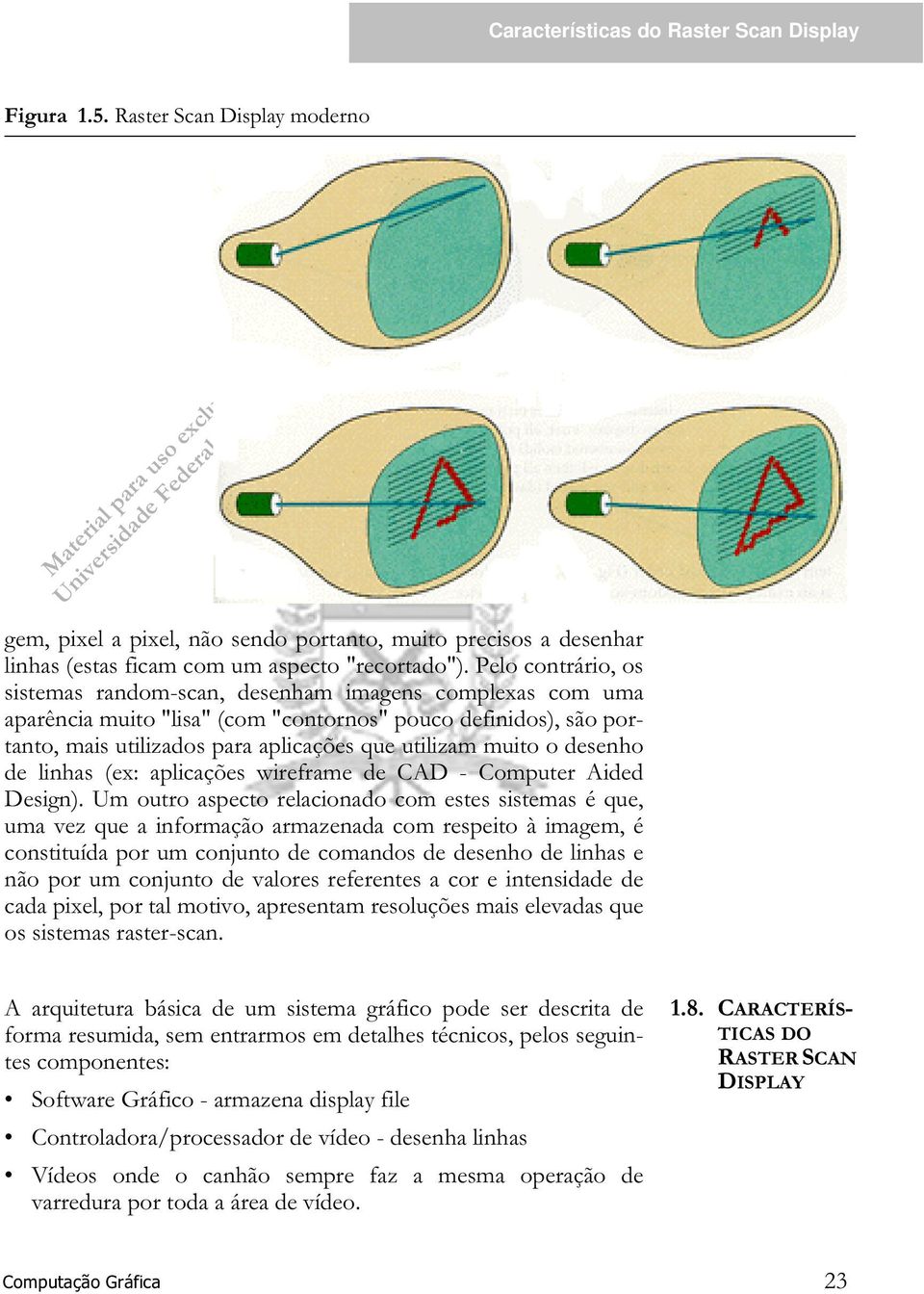 o desenho de linhas (ex: aplicações wireframe de CAD - Computer Aided Design).