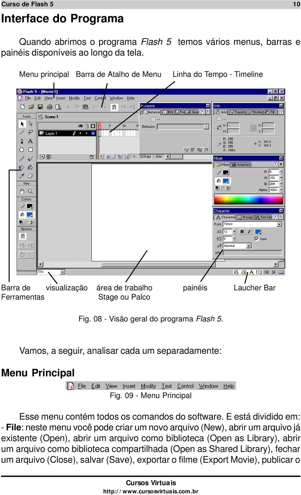 Vamos, a seguir, analisar cada um separadamente: Menu Principal Fig. 09 - Menu Principal Esse menu contém todos os comandos do software.