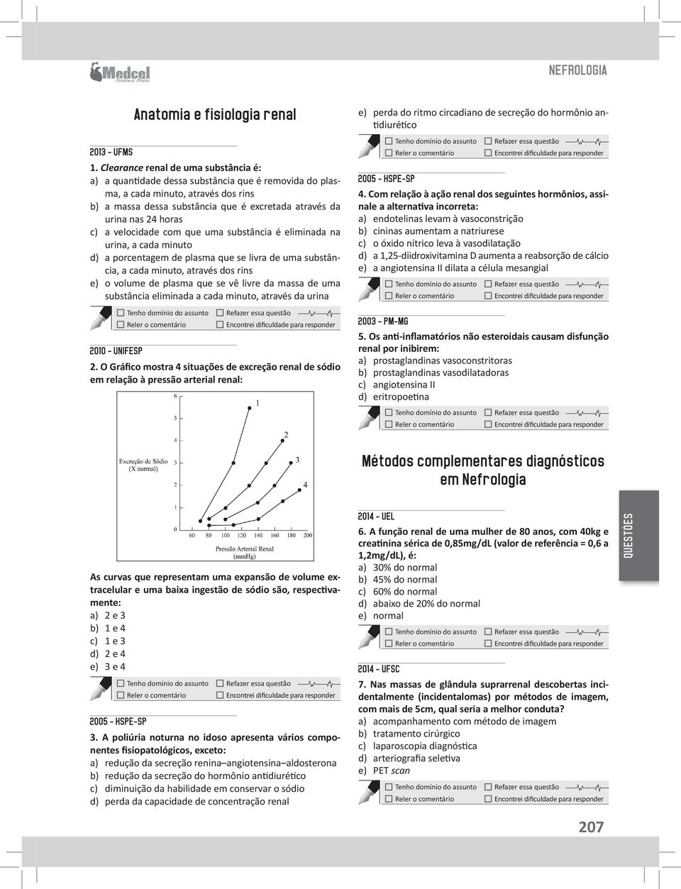 horas c) a velocidade com que uma substância é eliminada na urina, a cada minuto d) a porcentagem de plasma que se livra de uma substância, a cada minuto, através dos rins e) o volume de plasma que