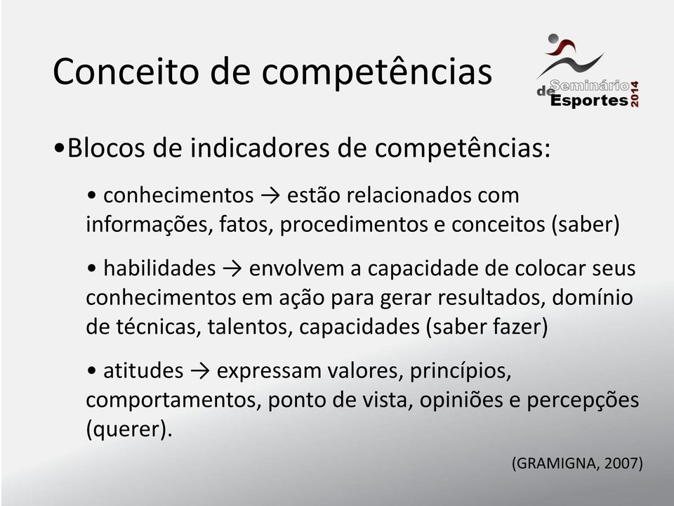 conhecimentos em ação para gerar resultados, domínio de técnicas, talentos, capacidades (saber fazer)