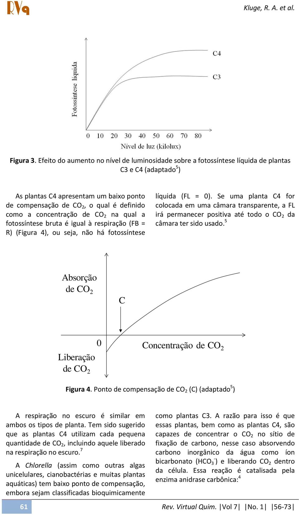 concentração de CO 2 na qual a fotossíntese bruta é igual à respiração (FB = R) (Figura 4), ou seja, não há fotossíntese líquida (FL = 0).