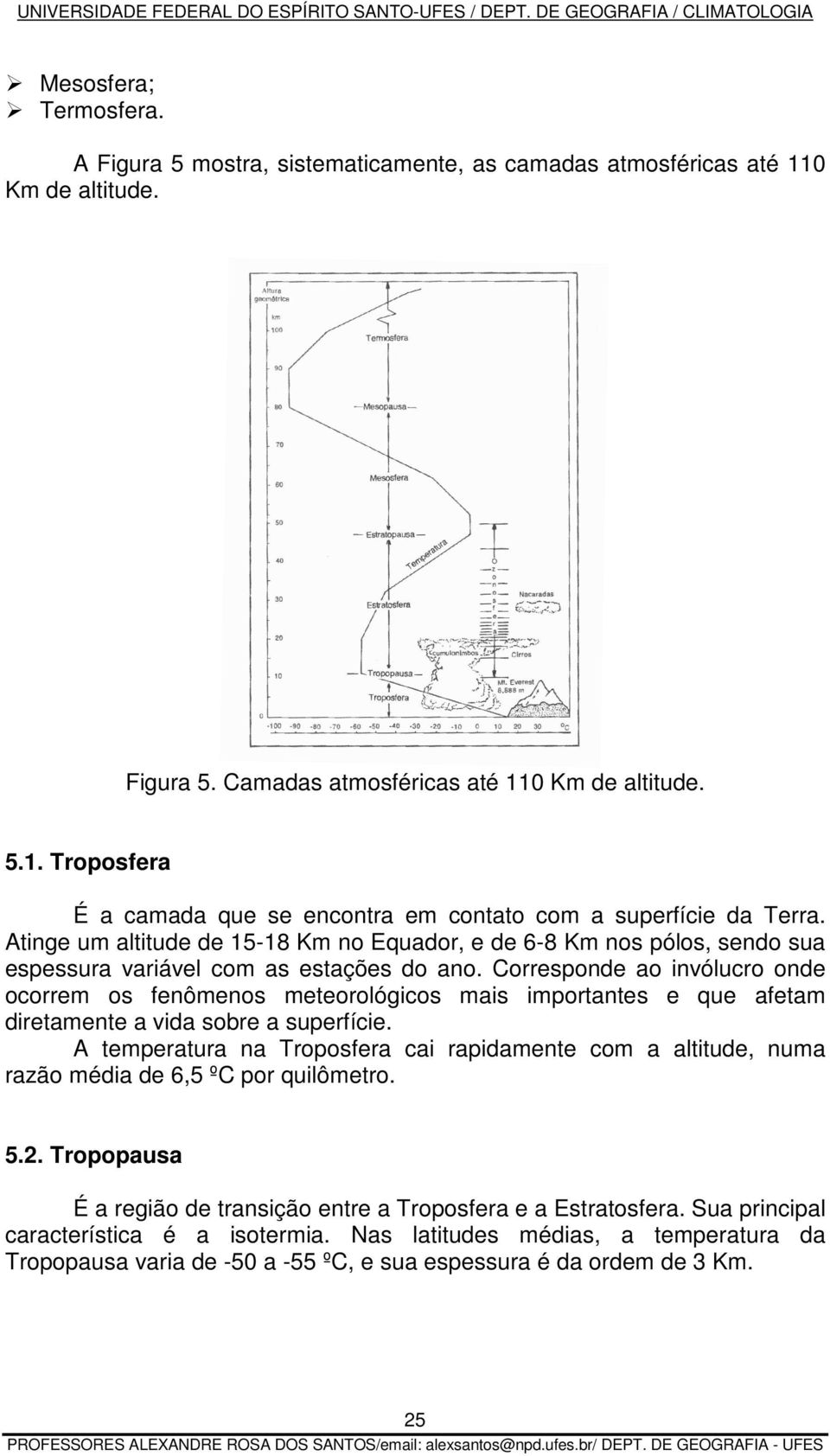 Corresponde ao invólucro onde ocorrem os fenômenos meteorológicos mais importantes e que afetam diretamente a vida sobre a superfície.