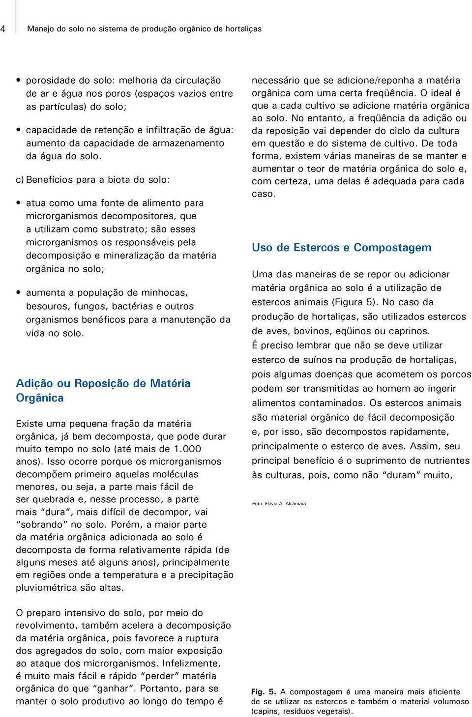 c) Benefícios para a biota do solo: atua como uma fonte de alimento para microrganismos decompositores, que a utilizam como substrato; são esses microrganismos os responsáveis pela decomposição e