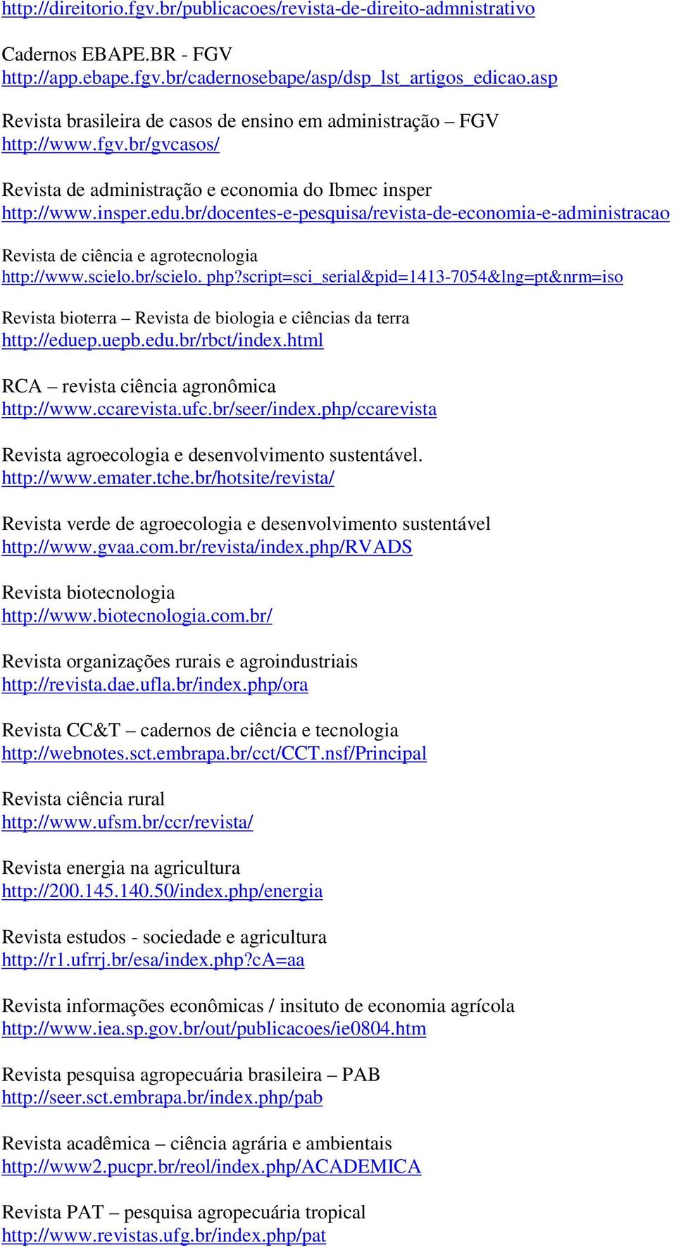 br/docentes-e-pesquisa/revista-de-economia-e-administracao Revista de ciência e agrotecnologia http://www.scielo.br/scielo. php?