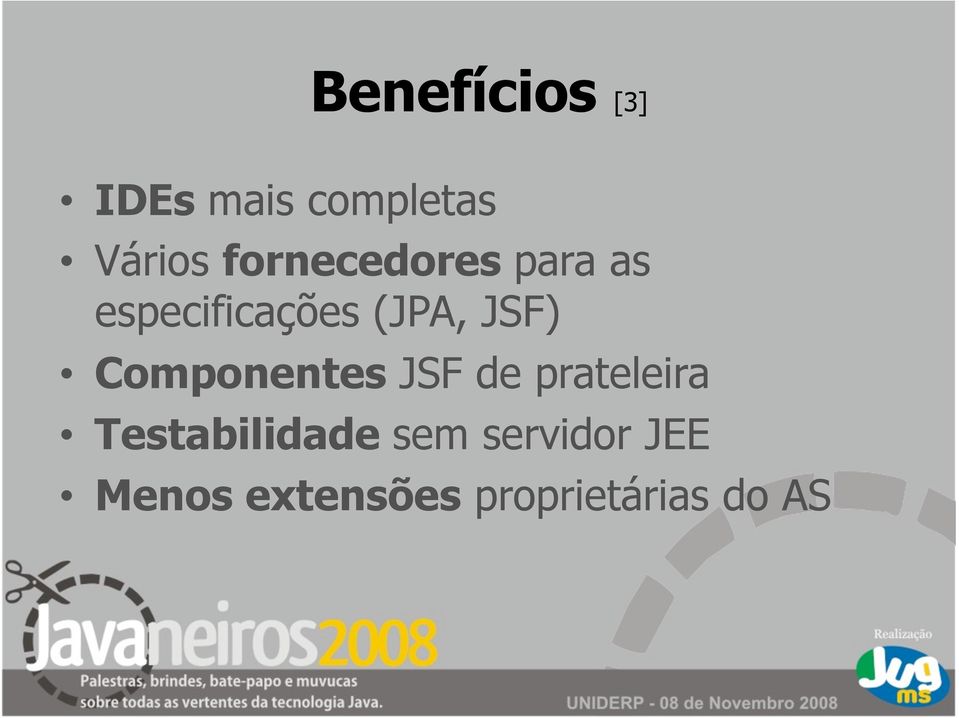 Componentes JSF de prateleira Testabilidade