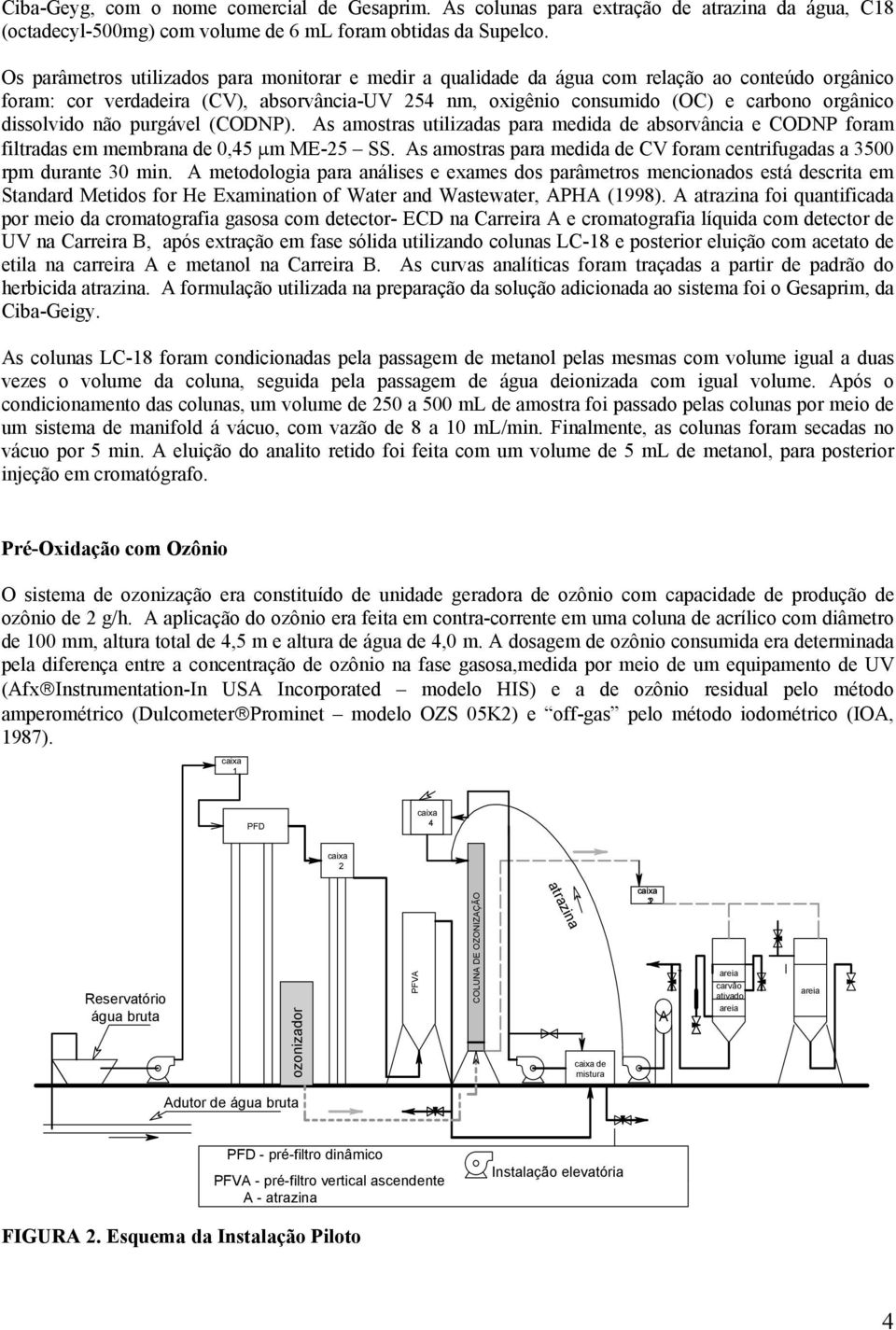 dissolvido não purgável (CODNP). As amostras utilizadas para medida de absorvância e CODNP foram filtradas em membrana de,45 µm ME-5 SS.