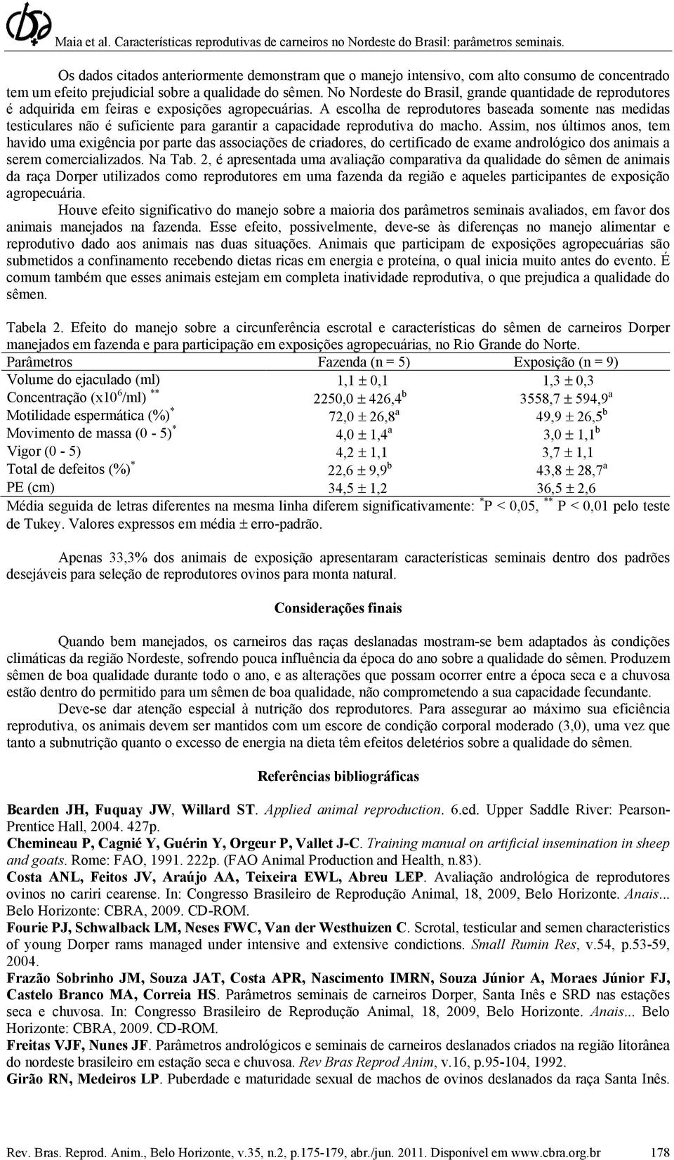 A escolha de reprodutores baseada somente nas medidas testiculares não é suficiente para garantir a capacidade reprodutiva do macho.