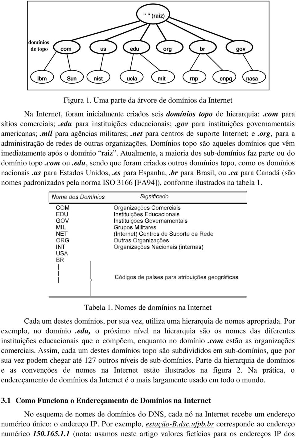 gov para instituições governamentais americanas;.mil para agências militares;.net para centros de suporte Internet; e.org, para a administração de redes de outras organizações.