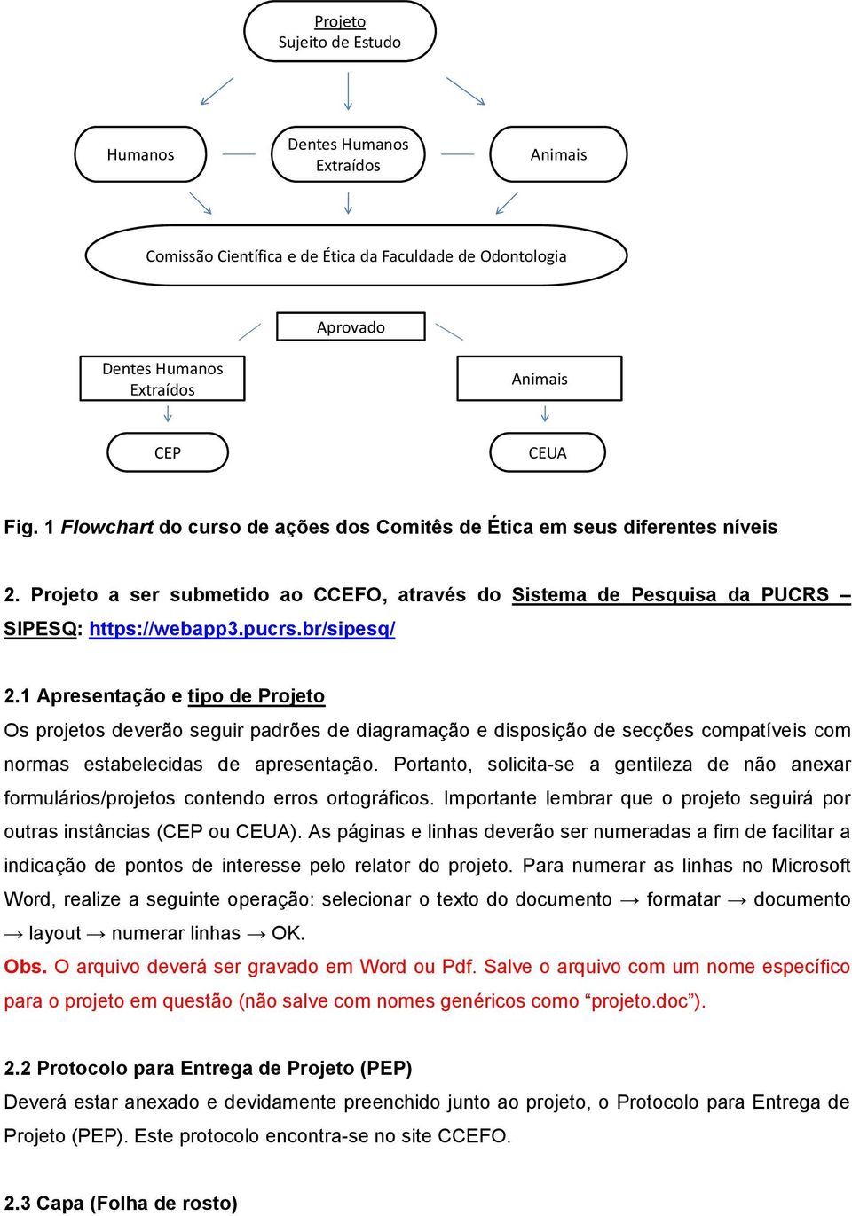 1 Apresentação e tipo de Projeto Os projetos deverão seguir padrões de diagramação e disposição de secções compatíveis com normas estabelecidas de apresentação.