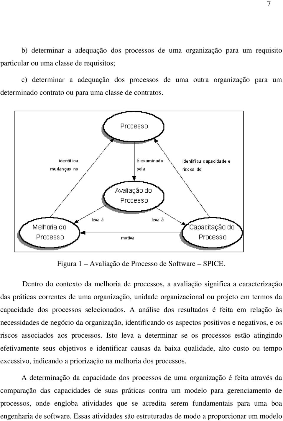 Dentro do contexto da melhoria de processos, a avaliação significa a caracterização das práticas correntes de uma organização, unidade organizacional ou projeto em termos da capacidade dos processos