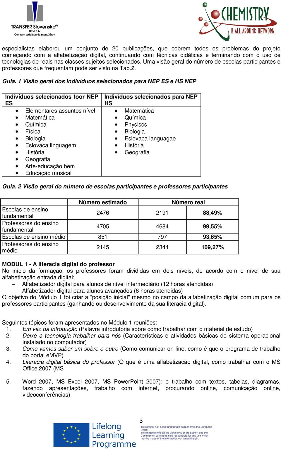 1 Visão geral dos indivíduos selecionados para NEP ES e HS NEP Indivíduos selecionados foor NEP ES Elementares assuntos nível Matemática Química Física Biologia Eslovaca linguagem História Geografia