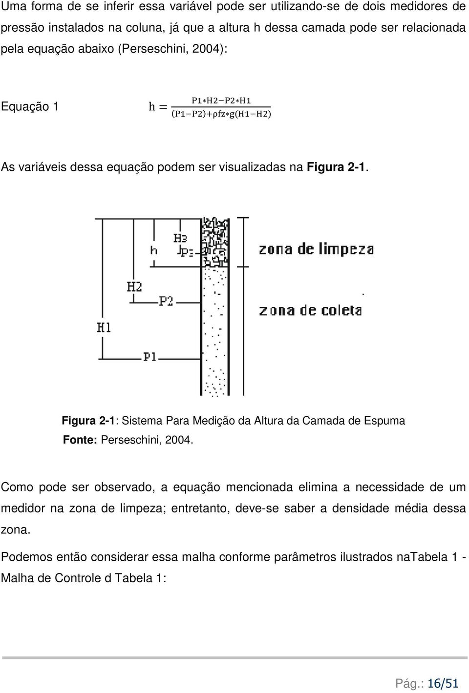 Figura 2-1: Sistema Para Medição da Altura da Camada de Espuma Fonte: Perseschini, 2004.