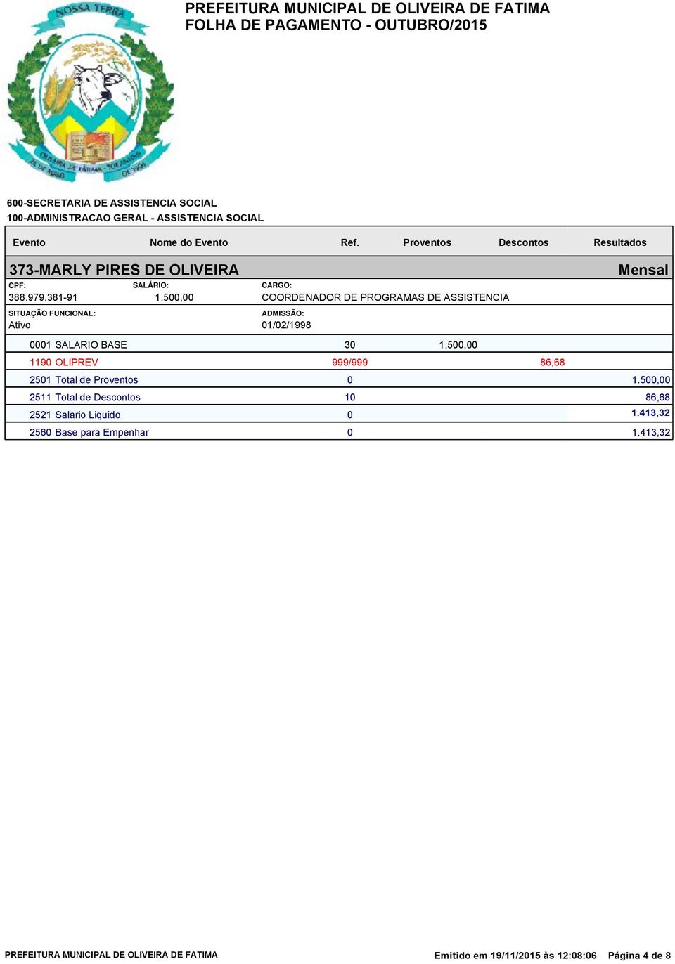 381-91 COORDENADOR DE PROGRAMAS DE ASSISTENCIA