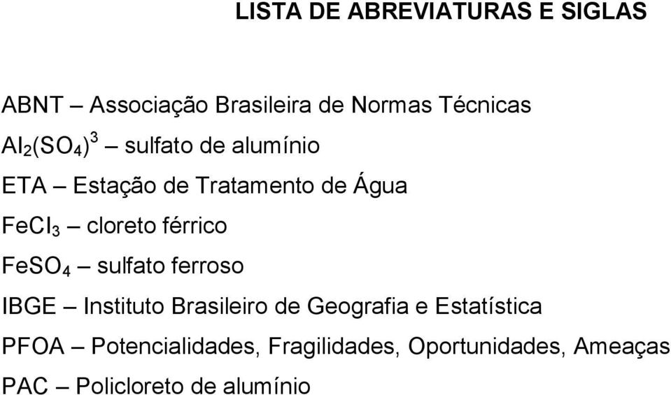 férrico FeSO 4 sulfato ferroso IBGE Instituto Brasileiro de Geografia e