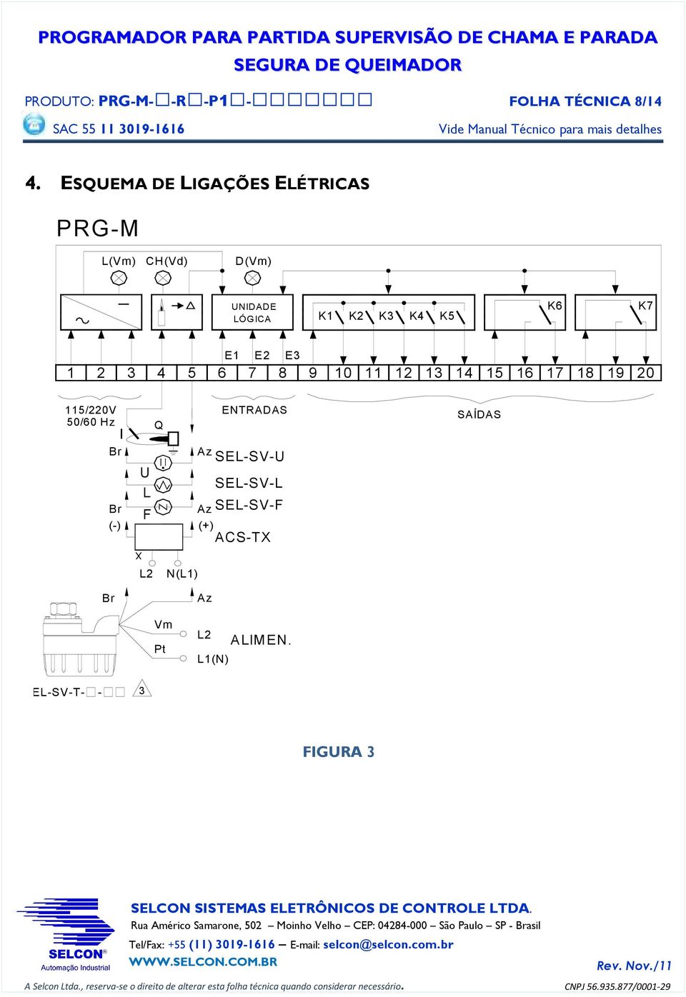 K7 E1 E2 1 2 3 4 5 6 7 E3 8 9 10 11 12 13 14 15 16 17 18 19 20 115/220V 50/60 Hz Q