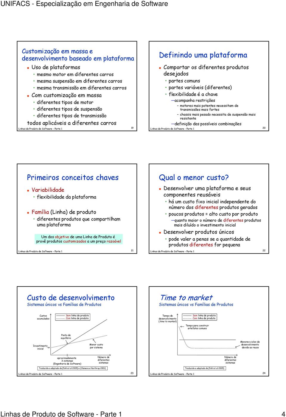 produtos desejados partes comuns partes variáveis i (diferentes) flexibilidade é a chave acompanha restrições motores mais potentes necessitam de transmissões mais fortes chassis mais pesado