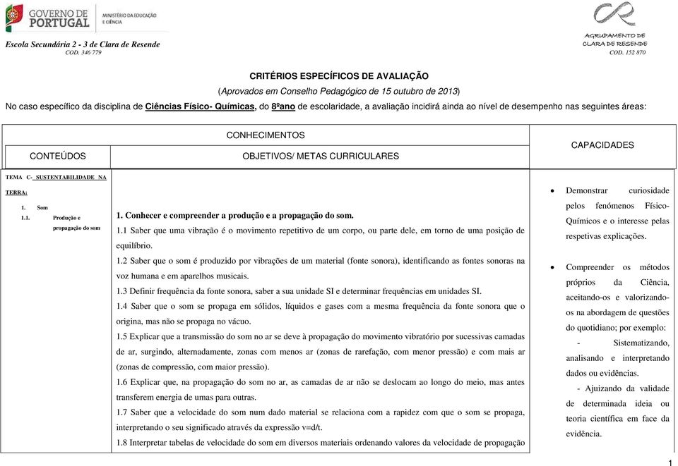 Conhecer e compreender a produção e a propagação do som. 1.