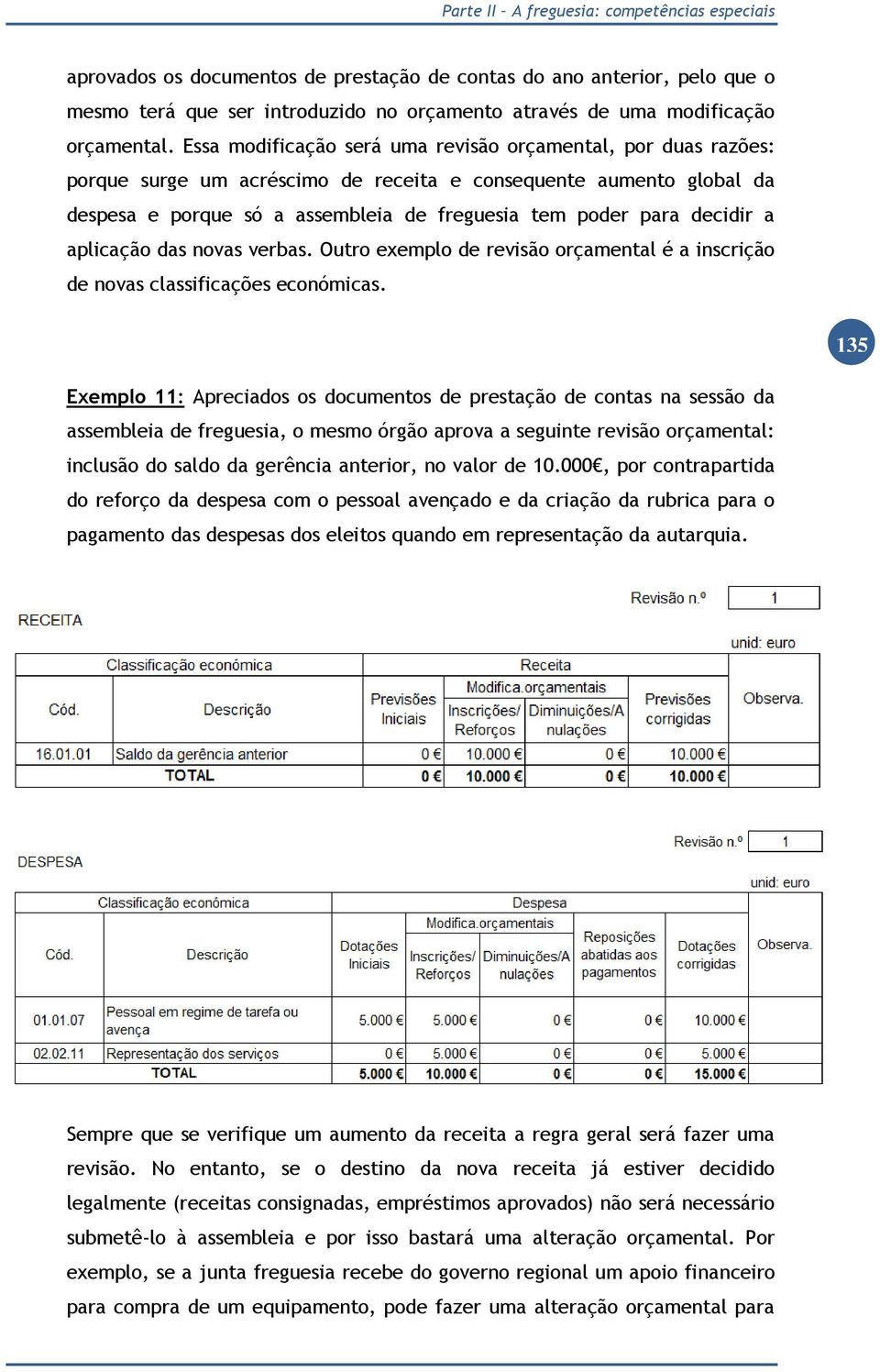 decidir a aplicação das novas verbas. Outro exemplo de revisão orçamental é a inscrição de novas classificações económicas.