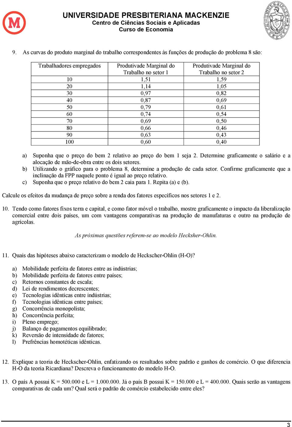 Trabalho no setor 2 1 1,51 1,59 2 1,14 1,5 3,97,82 4,87,69 5,79,61 6,74,54 7,69,5 8,66,46 9,63,43 1,6,4 a) Suponha que o preço do bem 2 relativo ao preço do bem 1 seja 2.