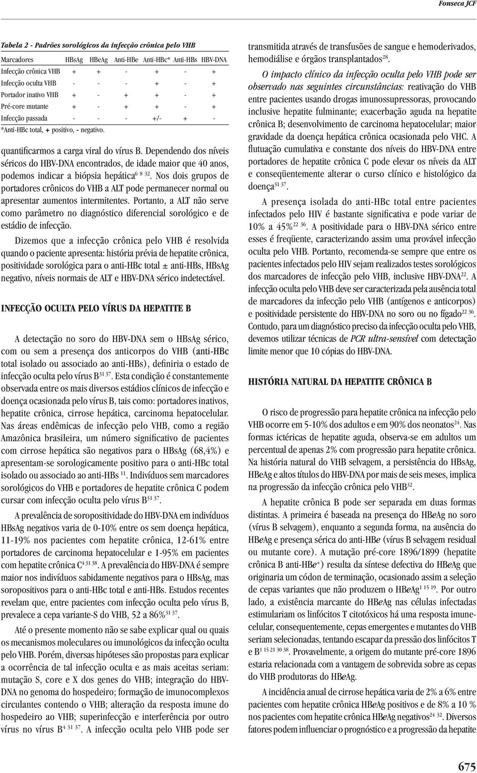 Dependendo dos níveis séricos do HBV-DNA encontrados, de idade maior que 40 anos, podemos indicar a biópsia hepática 6 8 32.