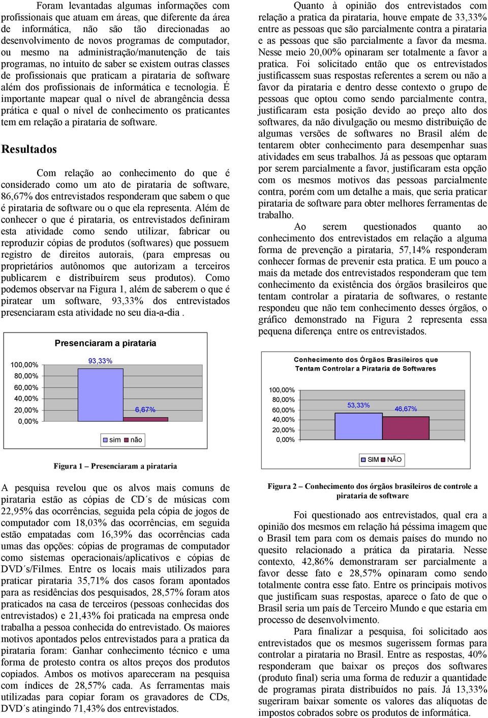 É importante mapear qual o nível de abrangência dessa prática e qual o nível de conhecimento os praticantes tem em relação a pirataria de software.