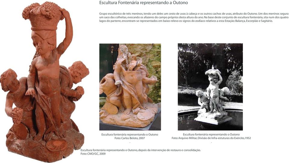 Na base deste conjunto de escultura fontenária, sita num dos quatro lagos do parterre, encontram-se representados em baixo-relevo os signos do zodíaco relativos a esta Estação: Balança,