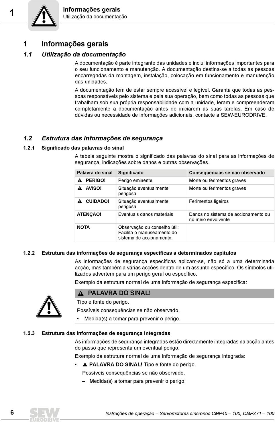 A documentação destina-se a todas as pessoas encarregadas da montagem, instalação, colocação em funcionamento e manutenção das unidades. A documentação tem de estar sempre acessível e legível.