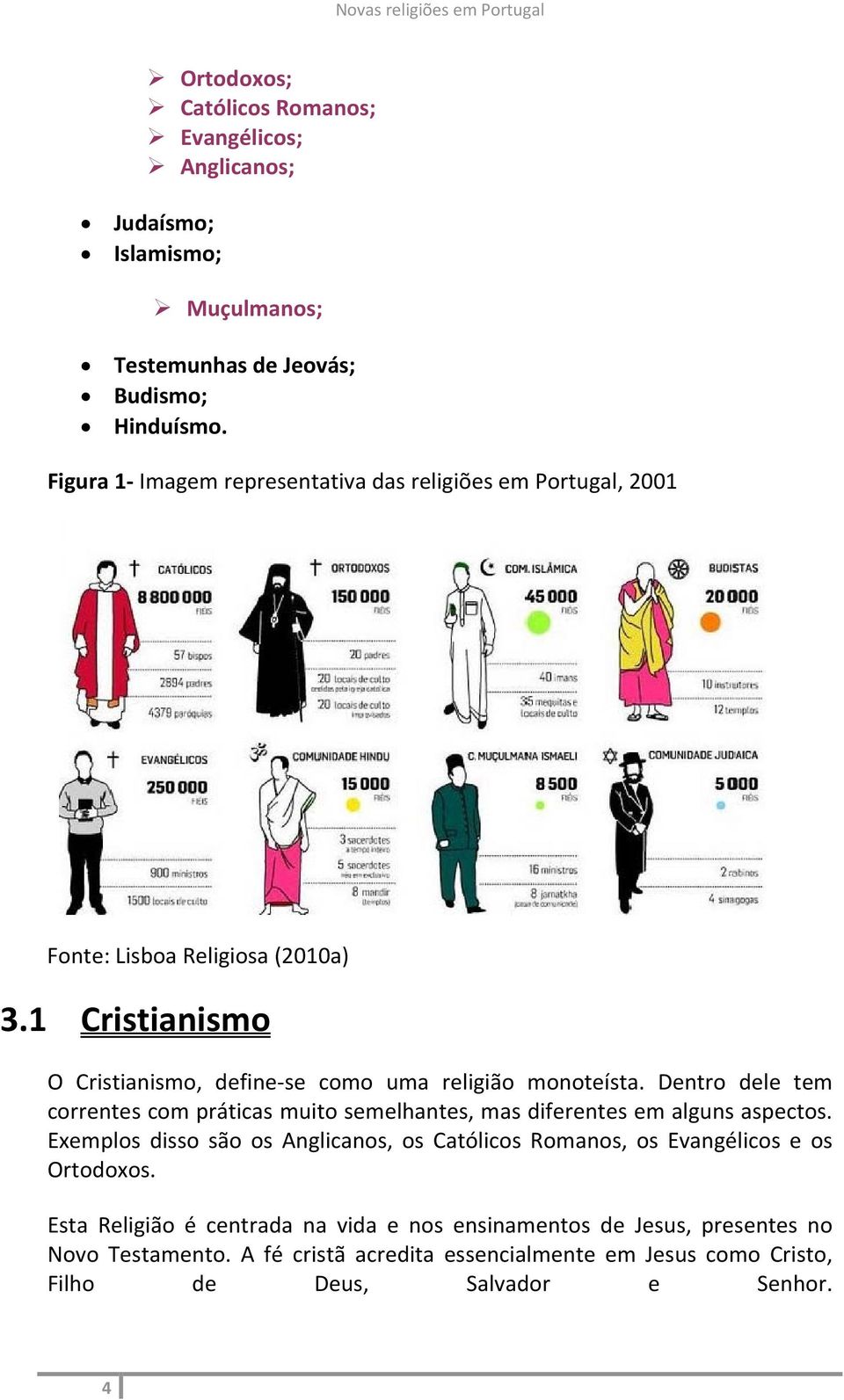 1 Cristianismo O Cristianismo, define se como uma religião monoteísta. Dentro dele tem correntes com práticas muito semelhantes, mas diferentes em alguns aspectos.