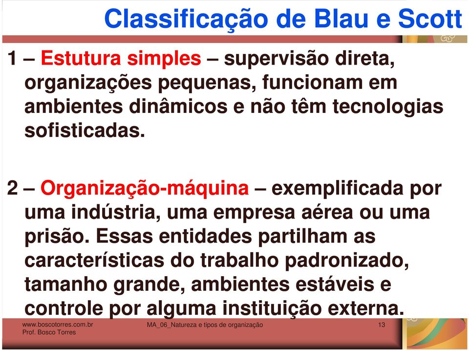 2 Organização-máquina exemplificada por uma indústria, uma empresa aérea ou uma prisão.