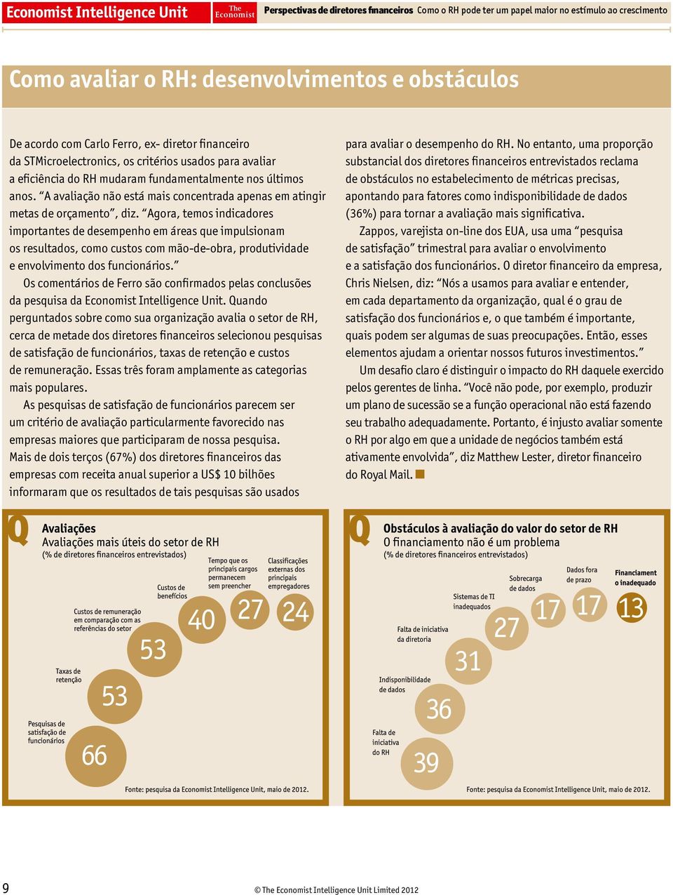 Agora, temos indicadores importantes de desempenho em áreas que impulsionam os resultados, como custos com mão-de-obra, produtividade e envolvimento dos funcionários.