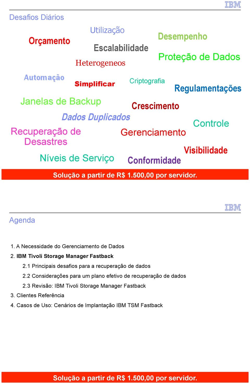 A Necessidade do Gerenciamento de Dados 2. IBM Tivoli Storage Manager Fastback 2.1 Principais desafios para a recuperação de dados 2.