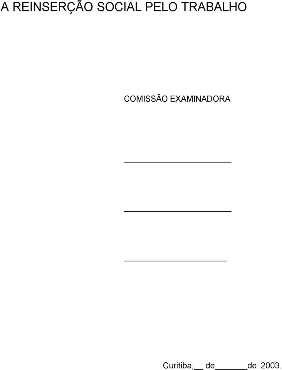 TRABALHO COMISSÃO