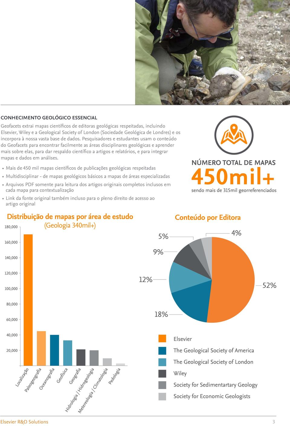 Pesquisadores e estudantes usam o conteúdo do Geofacets para encontrar facilmente as áreas disciplinares geológicas e aprender mais sobre elas, para dar respaldo científico a artigos e relatórios, e