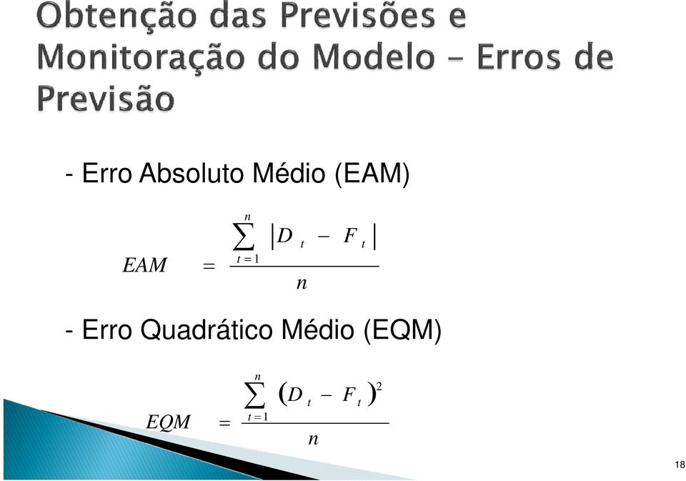 Erro Quadrático Médio (EQM)