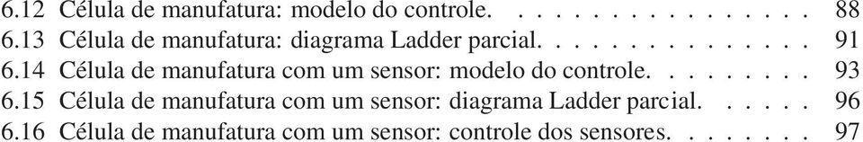 14 Célula de manufatura com um sensor: modelo do controle......... 93 6.