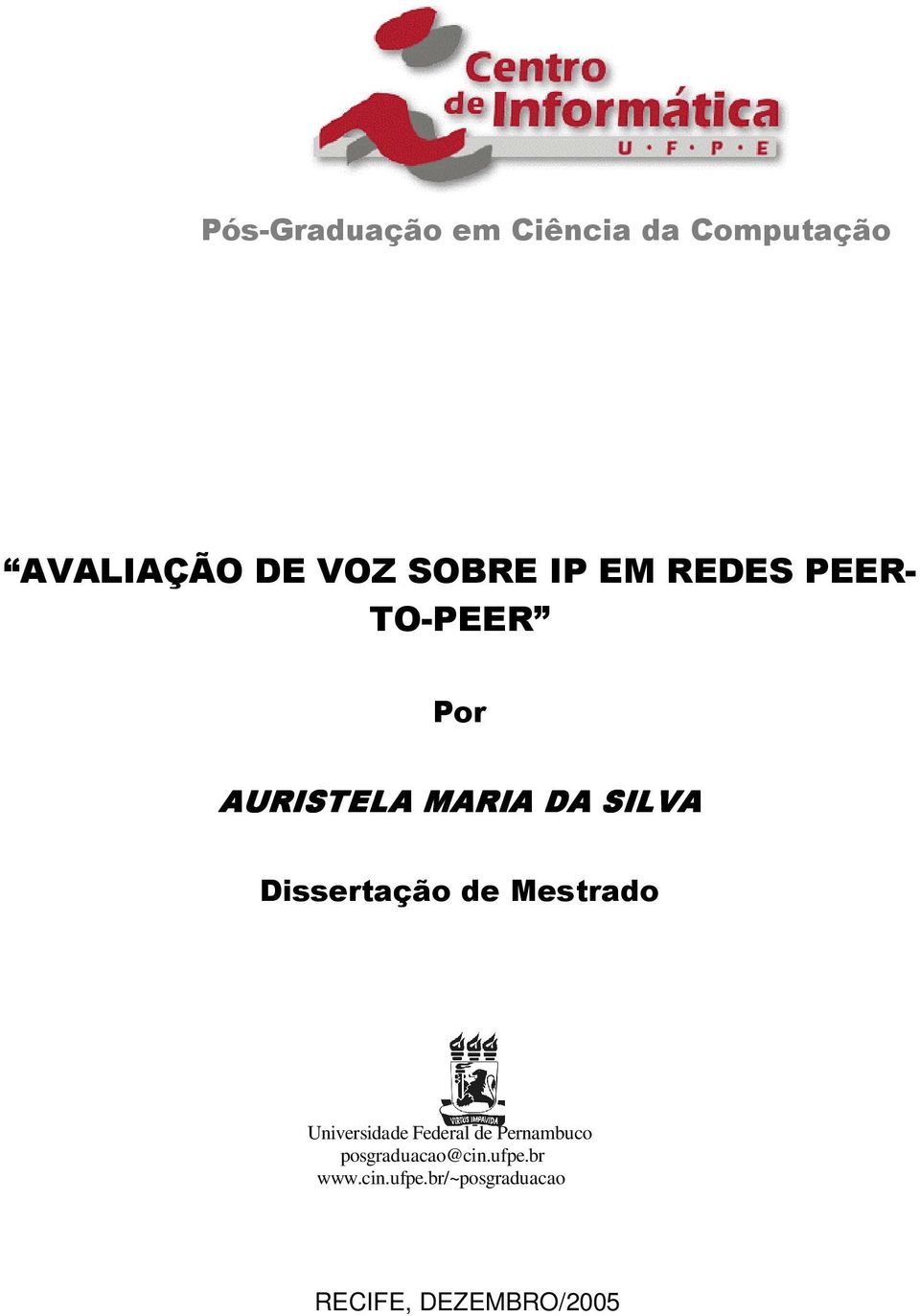 Dissertação de Mestrado Universidade Federal de Pernambuco