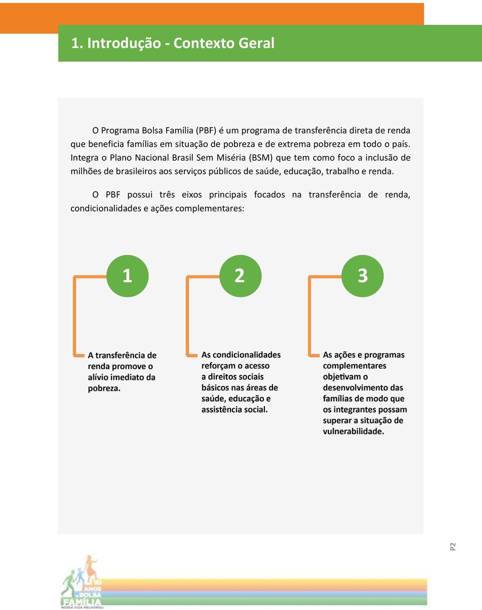 Integra o Plano Nacional Brasil Sem Miséria (BSM) que tem como foco a inclusão de milhões de brasileiros aos serviços